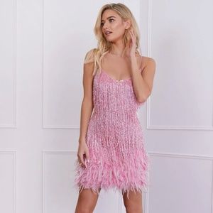 LOTTIE DRESS - NADINE MERABI - PINK SPECIAL OCCASION DRESS